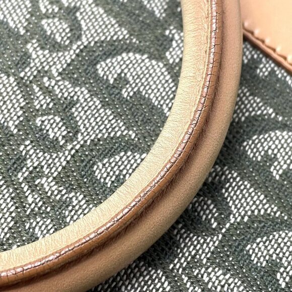DIOR Trotter Logo DHardware Hand Bag Tote Bag Canvas/Leather Green - Picture 8 of 12